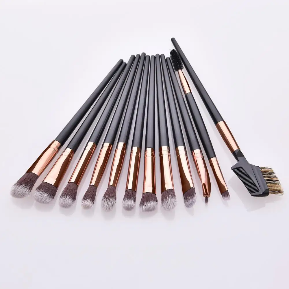 Professional 12 Pcs Makeup Brushes Set For Women Beauty Cosmetic Tools Eye Shadow Blending Eyeliner Eyelash Eyebrow Lip Brushes