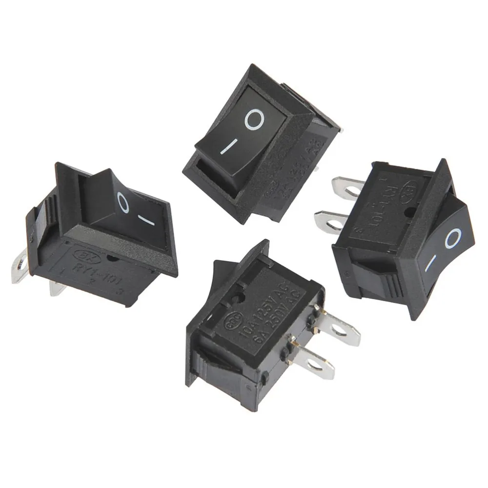 5/10 PCS Switch ON-OFF KCD1 15*21mm 2pin Schip Type Schakelaar 6A 250 V 10A 125 V 15X21 Rocker Switch schakelaar zwart Nieuwe
