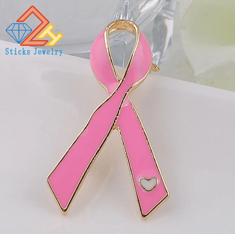 Pink Ribbon Brooches Gift of Propaganda Against AIDS Red Ribbon Brooches to Prevent Breast Cancer