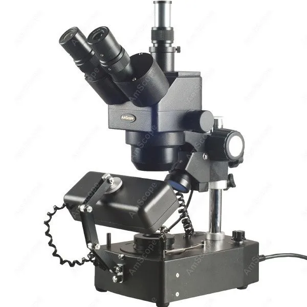 Jewelry Gem Trinocular Microscope--AmScope Supplies 10X-60X Jewelry Gem Trinocular Stereo Microscope with Three Lights