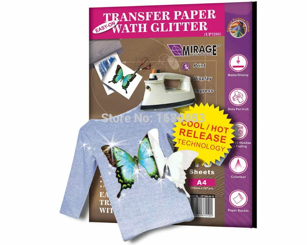 (A4*50pcs) Inkjet Heat Transfer Printing Paper Light Color Fabric Transfer Paper for Cotton Garment Thermal Transfer Paper Papel