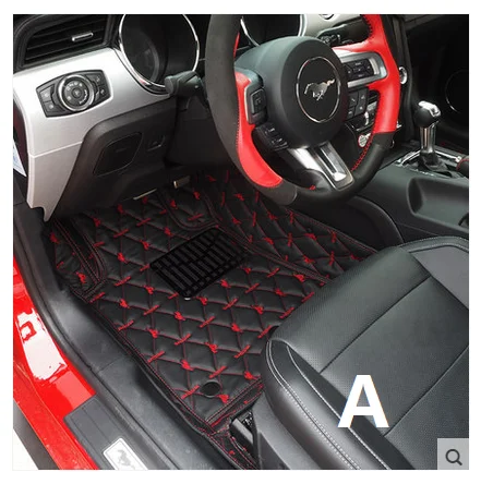 Fit for Ford Mustang  2015-2017 Leather embroidery mat ground mat