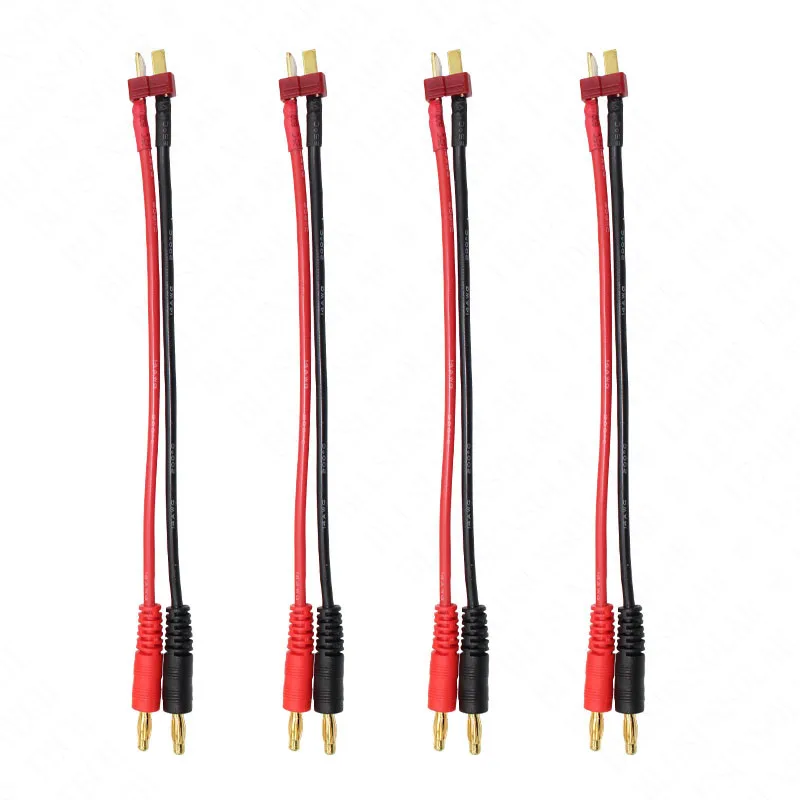 

100pcs/lot OEM quality T Deans Plug to 4mm Banana Connector RC Connector Cable 14 AWG silicone 150mm