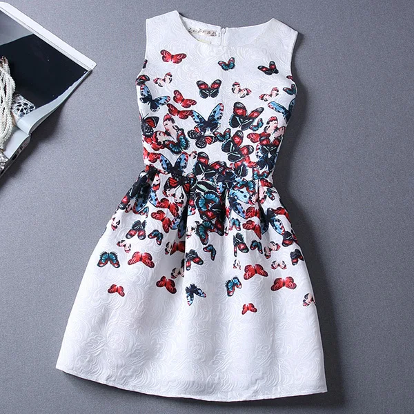 Womens Summer Dresses 2024 Summer women casual print dress european style vest vintage women clothing Vestidos Dress Plus size