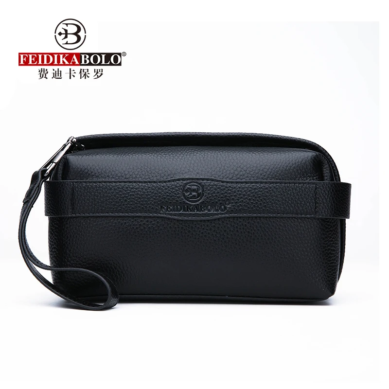 FEIDIKABOLO Genuine Leather Men's Clutch Bag Hot Selling Man Wallets New Fashion Personality Large Capacity Mobile Phone Purse