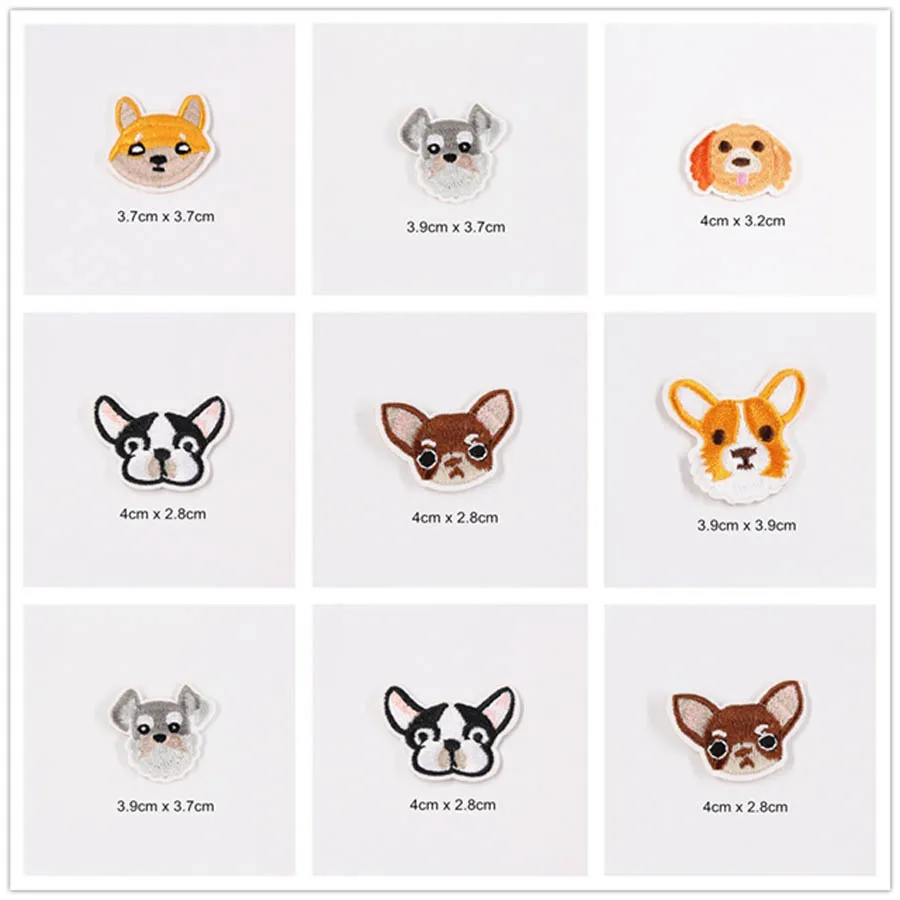 

Cute Dog Cartoon Patches Cap Shoe Iron On Embroidered Appliques DIY Apparel Accessories Patch For Clothing Fabric Badges BU153