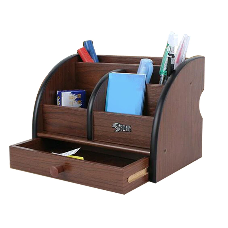 

Fine Wool 5 Block Cherry Wood Pen Parallel-Chord Pen Holder Desktop Storage Box Storage Box Pen Stands Pen Pot with Drawer