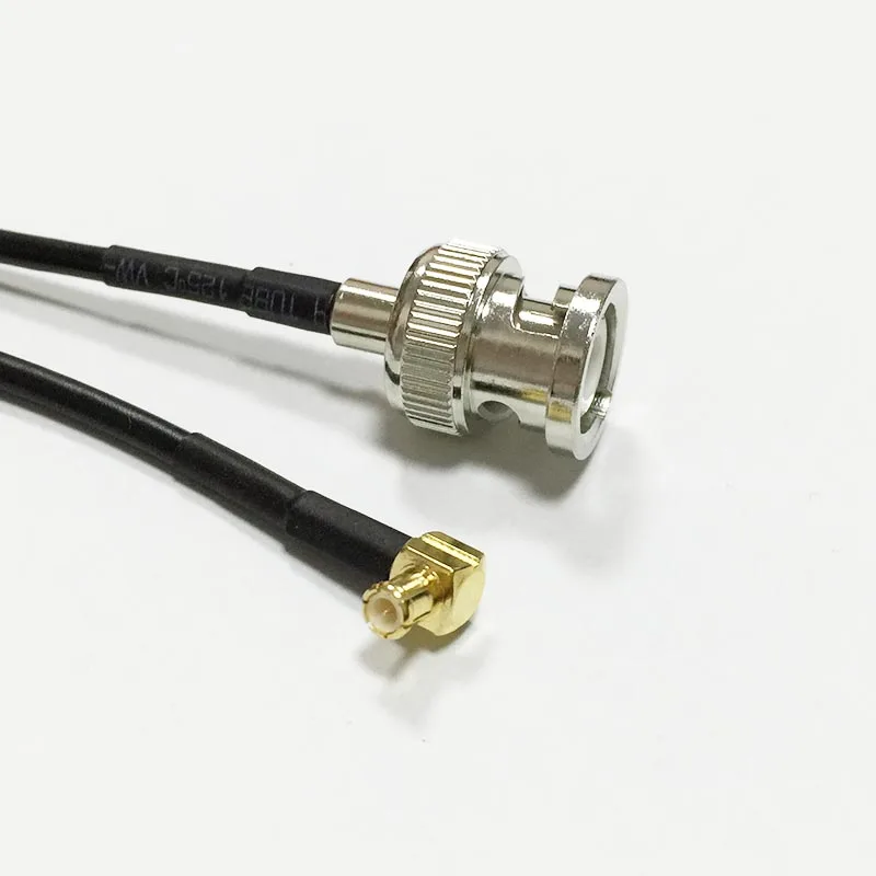 New BNC  Male  Plug Switch MCX Male  Right Angle  RF cable RG174  Wholesale 20CM 8