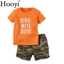 Camouflage Dino Vestiti Dei Bambini Del Vestito Del Bambino Ragazzo Set di Abbigliamento Infantile T-Shirt Camo Shorts Pantaloni Neonato Outfit 6 9 12 18 24 Mesi