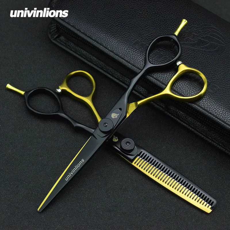 

5.5/6" 440C black gold hair scissors hairdressing scissors cheap professional salon scissors barber shop haircutter diy shears