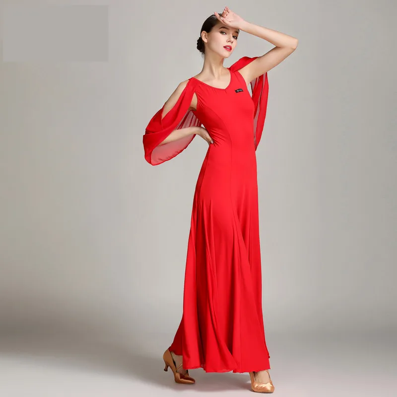 New style red Fashion lady ballroom Dance Dress black Performance Competition Dresses Woman Waltz Tango Dance Skirt