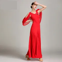 New style red Fashion lady ballroom Dance Dress black Performance Competition Dresses Woman Waltz Tango Dance Skirt