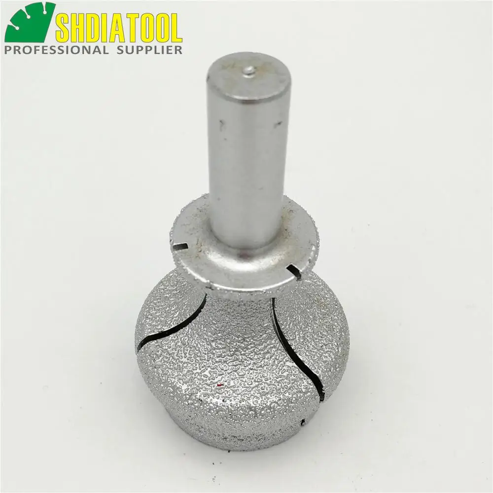 SHDIATOOL No.29 T2 Vacuum Brazed Diamond Router Bits With 1/2" Shank For Stone Cut, Router Cutter Granite Marble edge profiling