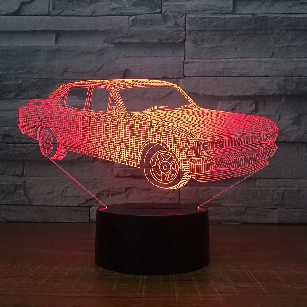 

Car 3d Night Lights Colorful Remote Touch Energy-saving Led Lights Creative Electronic Gifts Lovely 7 color change 3D Lamp