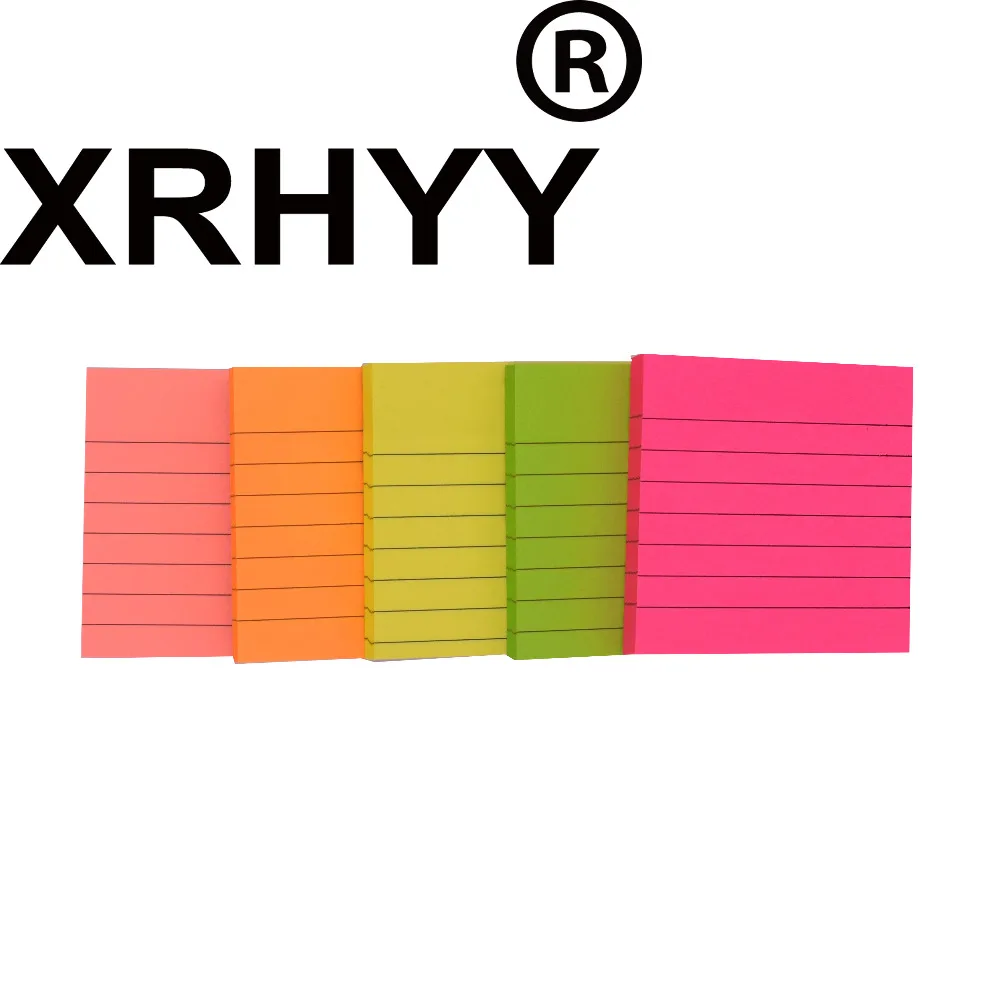 XRHYY 1 Piece Pad Sticky Notes , Memo Self-Stick Notes,Lined ,3X3 Inches 80 Sheets/Pad (5 Colors Choose)