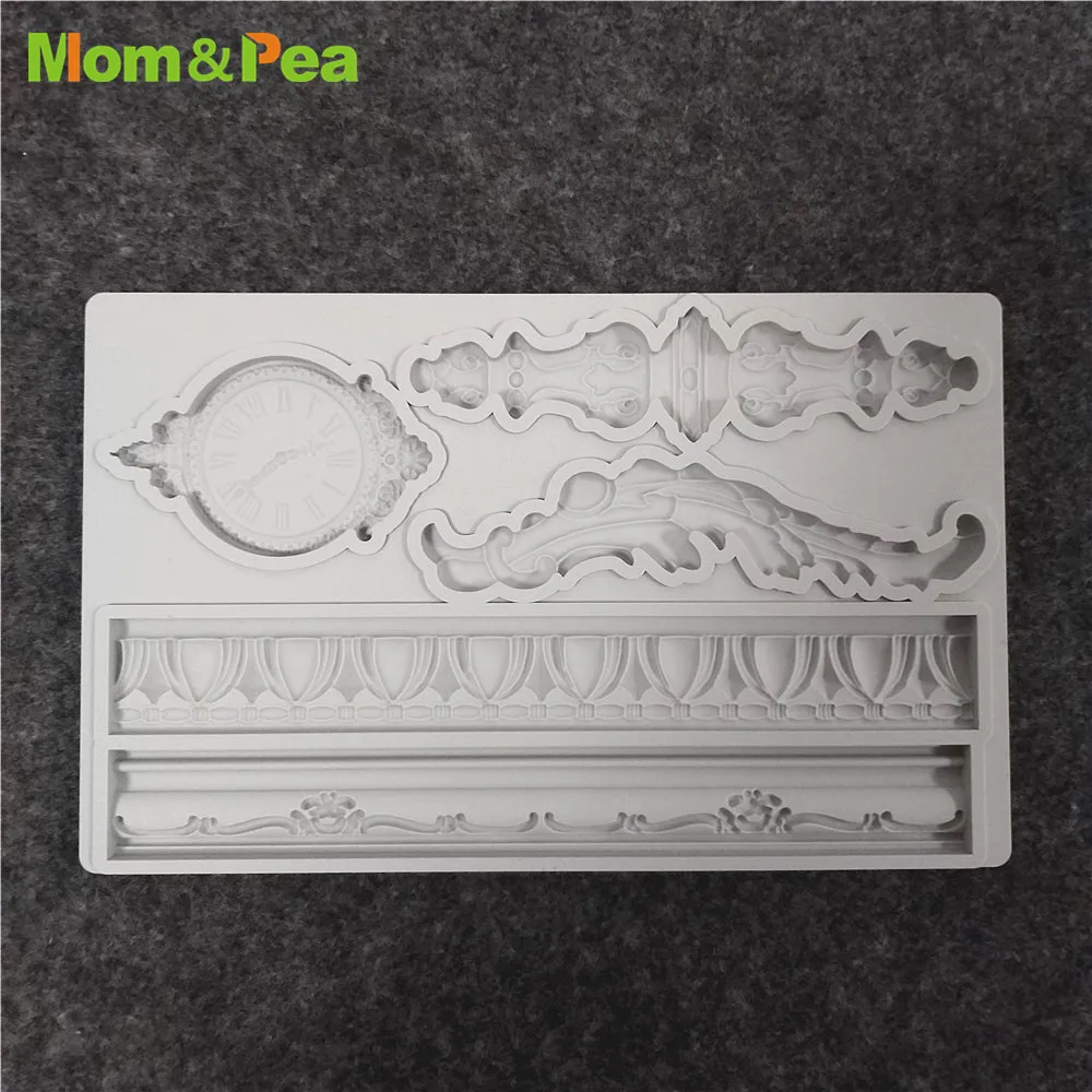 Mom&Pea GX243 Clock Tape Shaped Silicone Mold Cake Decoration Fondant Cake 3D Mold Food Grade