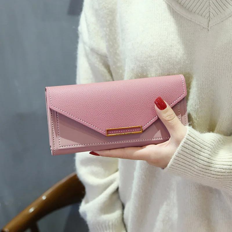 Fashion Envelope Women Wallet Clutch Long Brand Design Leather Women Purse Female Phone Wallet Purse Coin Pocket Card Holder