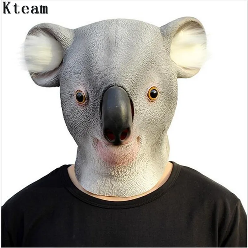 

Koala Head Latex Mask Full Face Adult Mask Breathable Halloween Masquerade Fancy Dress Party Cosplay Costume Lovely Animal Mask