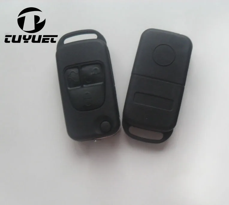 

3 Buttons Folding Flip Remote Key Shell Car Key Blanks for Mercedes-Benz Case 2/4 Track Uncut Blade