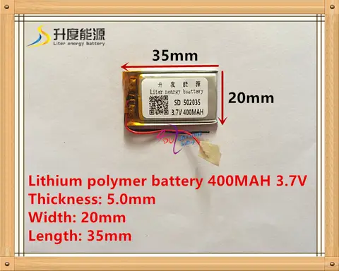 Polymer Li-ion 3.7V 400mAh battery for Bluetooth headset Liter energy battery