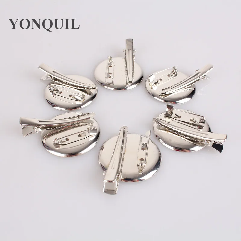 DIY Brooch Base 35MM Dual Brooch Back Base With Clip And Safety Pin Use For Brooch And Hair Jewelry CPAM 100Pcs/Lot Free Ship