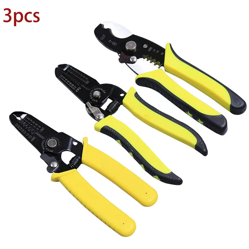 Hand tool Crimping Pliers 9Types Of Jaws Suitable For Insulation And Insulation And Spring Plug Terminals crimping tool 3Pcs/Set