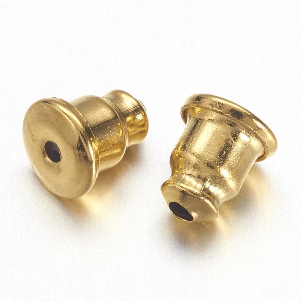 20pcs 5.6x5mm Stainless Steel Golden Earrings Back Post Jewelry Making DIY Findings Earnuts