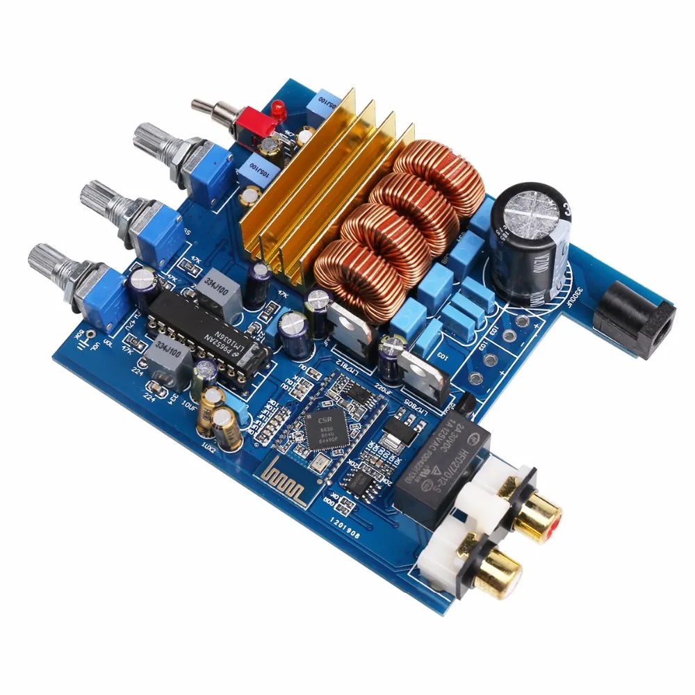 K.GUSS Class D 2.0 TPA3116 LM1036 Bluetooth CSR4.0 HIFI audio Amplifier Board Treble Bass Adjustment Audio Amp 50W * 2