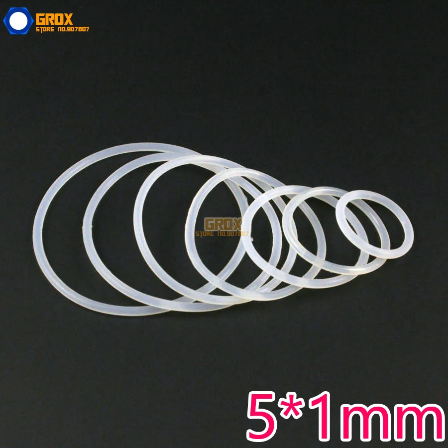 

400 Pieces 5*1mm Silica Gel Sealing Gasket Seal Washer O Ring