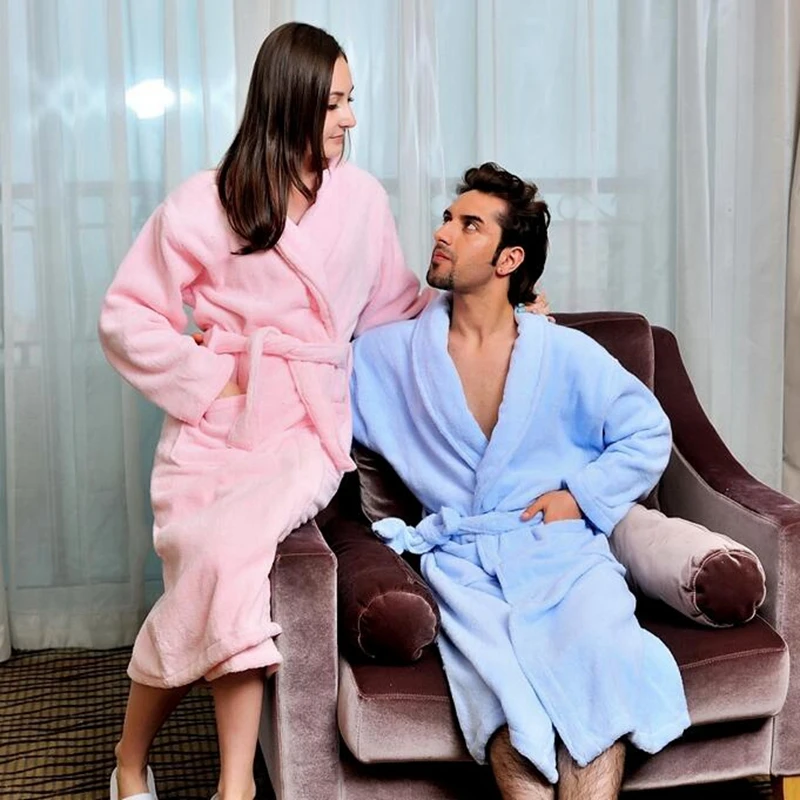 Cotton Female Bathrobe Women Thick Sleepwear Autumn Winter Bathrobe Long Home Wear Women White Robe Warm Soft Terry Fleece Robe