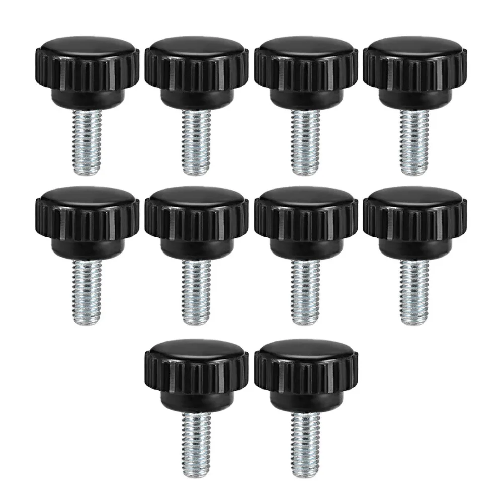 

Uxcell 10pcs M8 M6 M4 M5 Knurled Clamping Knob Screws Grip Male Thread Thumb Screw on Type Mechanical Equipment Bakelite Metal