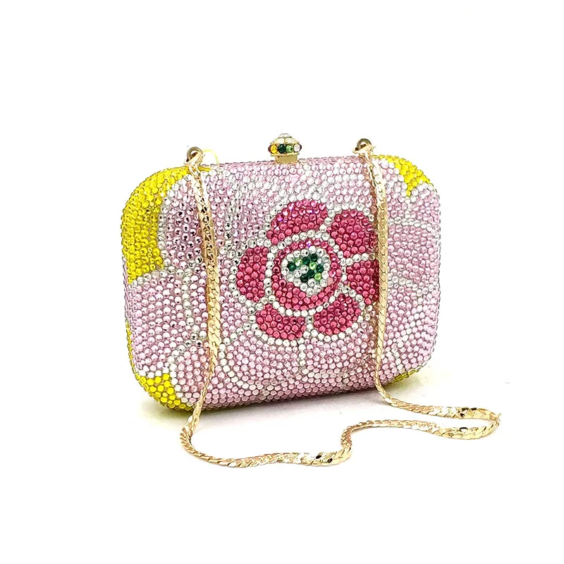 

Ladies small purses Bridal wedding party women evening party accessories diamonds flower crystal wallet clutches crystal purses