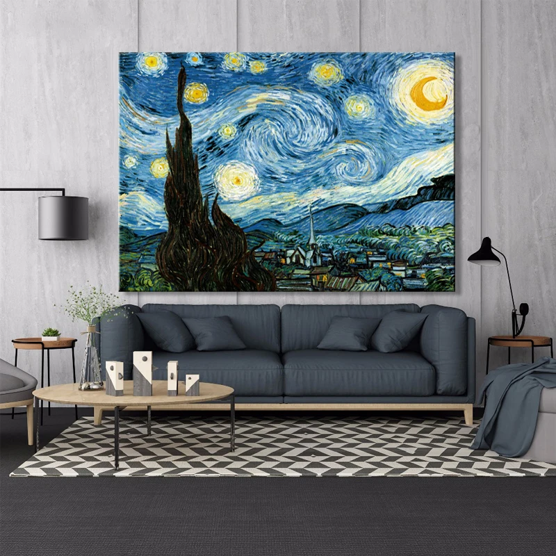 

Van Gogh Starry Night Posters and Prints Wall Art Canvas Painting Famous Painting Decorative Pictures for Living Room Home Decor