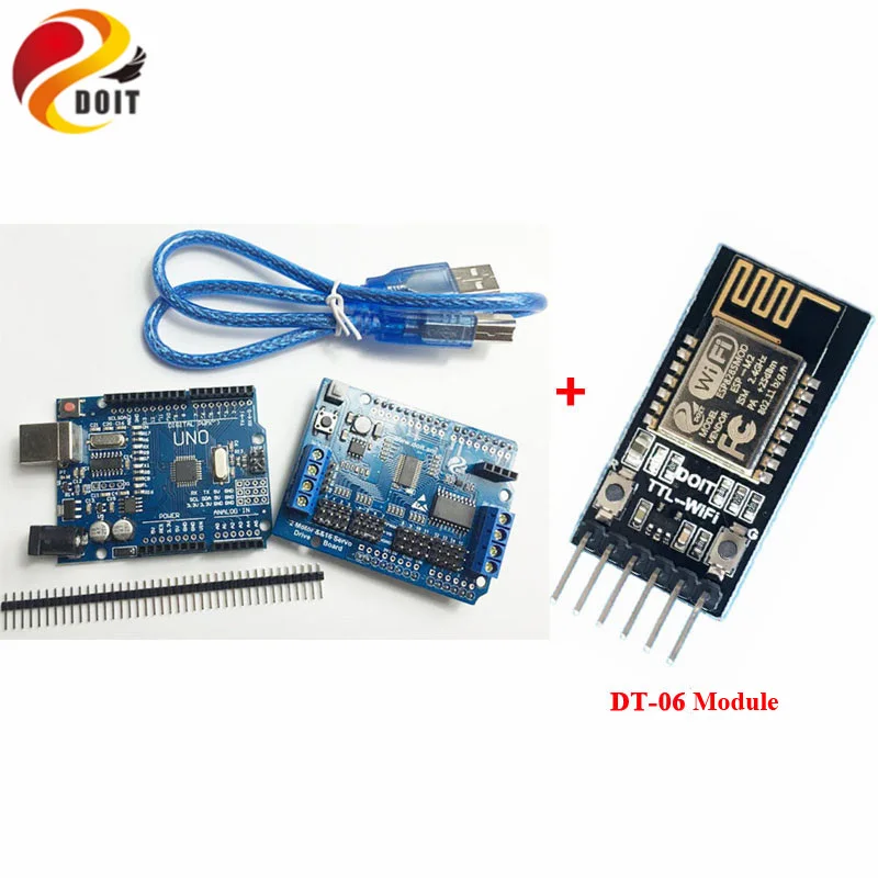 DOIT WiFi Controller Kit with Development Board+ Servo Motor Driver Board +DT-06 WiFi Module for Arduino