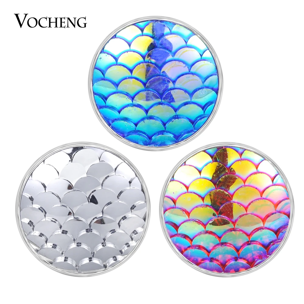 Vocheng  Resin Ginger Snap Charms Copper Metal Base 7 Colors 18mm snap button Charms Vn-1829