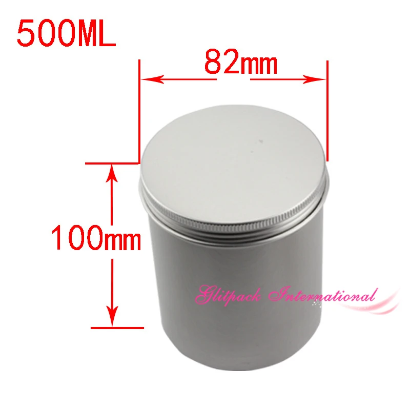 Candle Aluminum Cylinder 500ml Empty Round Pot Bottle 17oz 500g Large Size Screw Top Steel Tin Cans Storage Metal Can