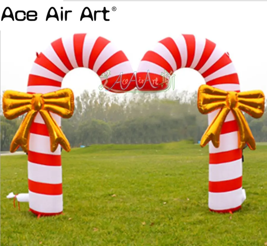 

4m W Inflatable Candy Cane Arch Christmas Air Cane Archway for Outdoor Xmas Decorations