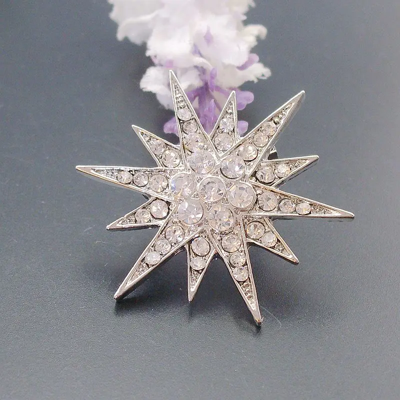 Hotsale Sparkly Shiny Fashion Clear Rhinestone Crystal Alloy STAR Brooch Wedding Jewelry Pin For Women Men, Item No.: ART104