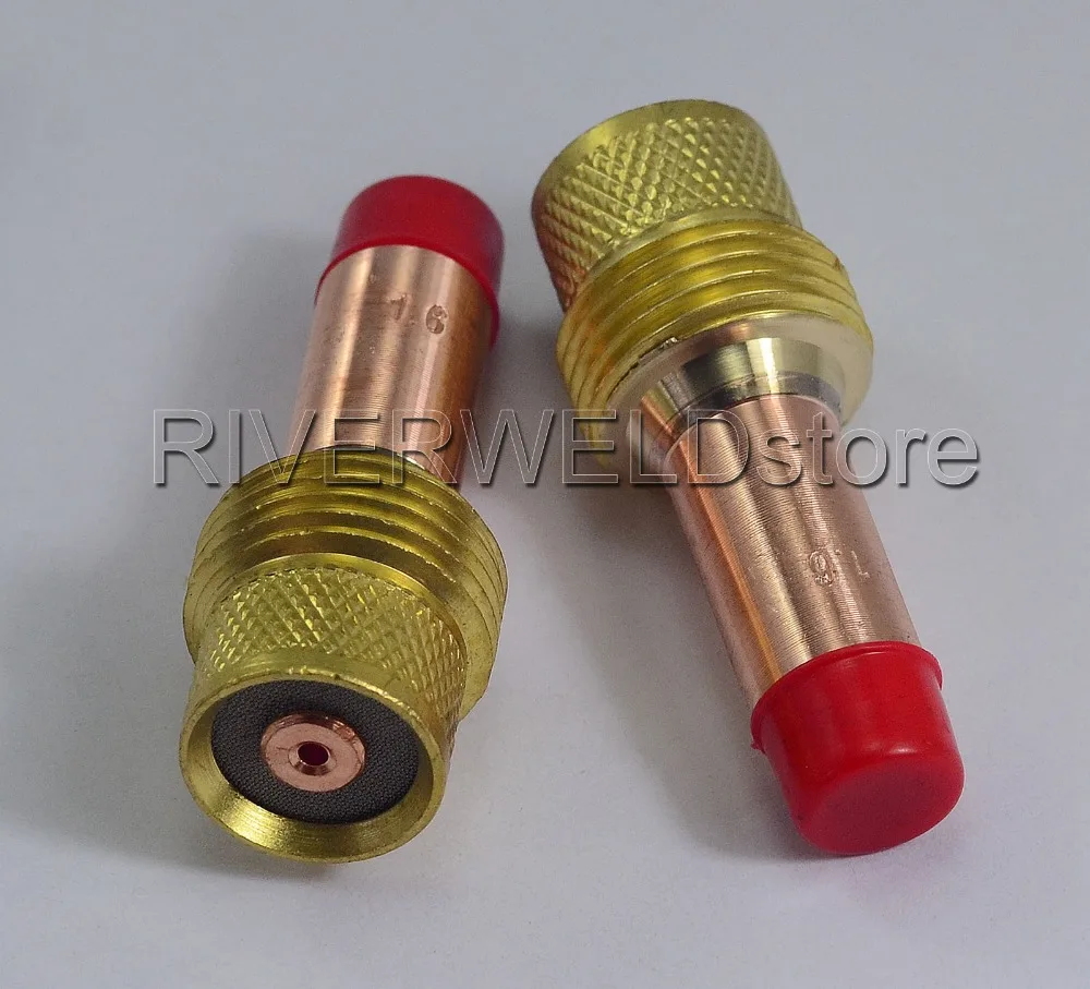 TIG Collets Bodyแก๊สเลนส์ 45V25 1.6 มม.และ 1/16 "พอดีไฟฉายเชื่อมTIGวัสดุสิ้นเปลืองSR PTA DB WP 17 18 26 Series, 2PK