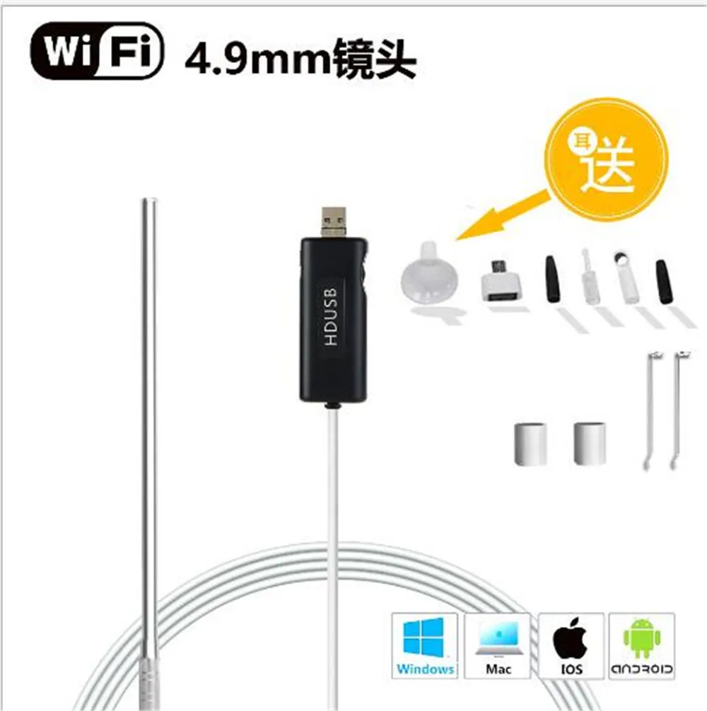 Wifi/Usb Oor Schoonmaken Usb Endoscoop 5.5Mm Visuele Oor Lepel Earpick Otoscoop Camera