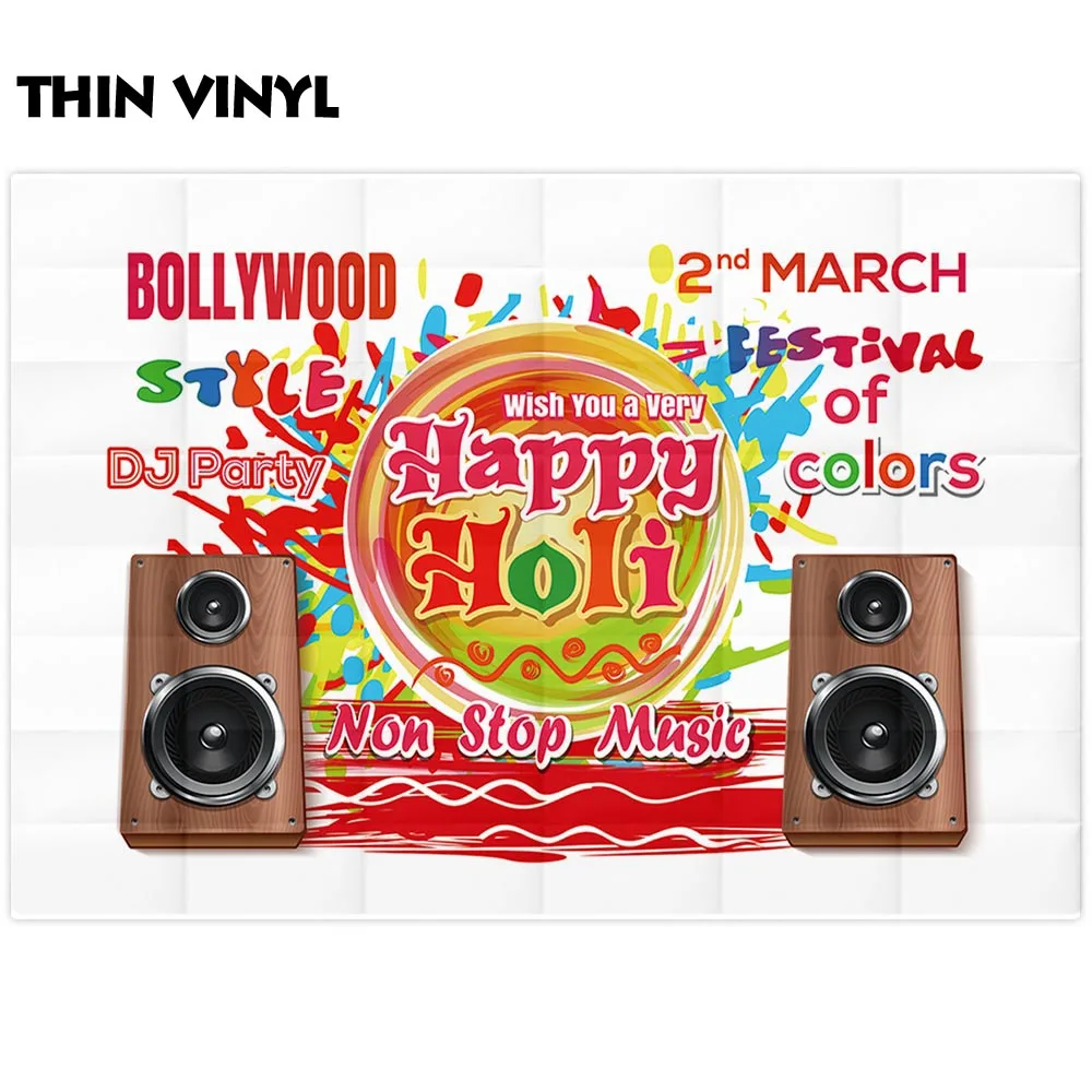 Allenjoy photography photocall sound colorful bollywood march festival holi Music DJ party photophone backdrops background