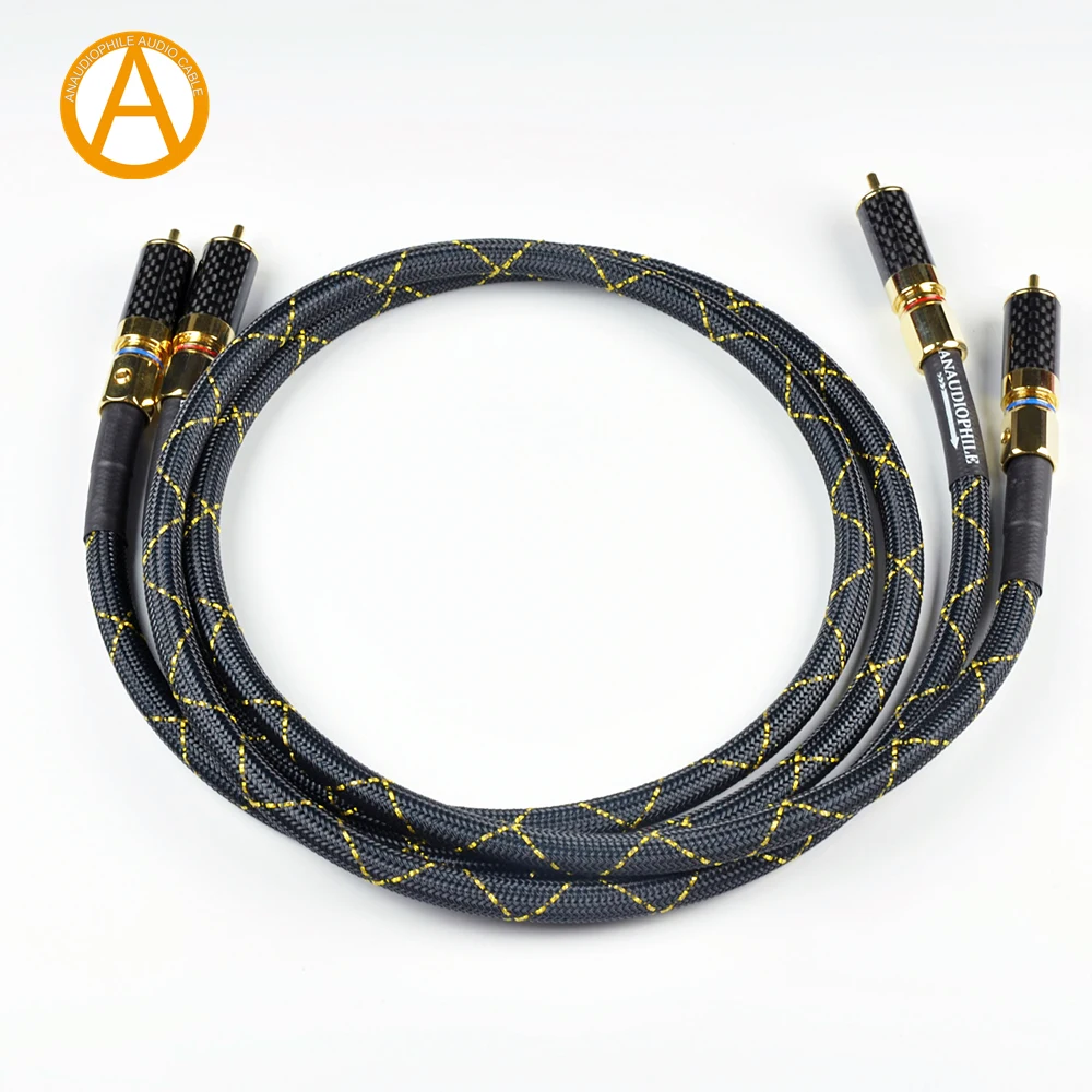 ANAUDIOPHILE Hi-Fi RCA Audio Cable Sliver Plated Siltec SQ88 G5 High Quality For Preamp Amplifier DAC