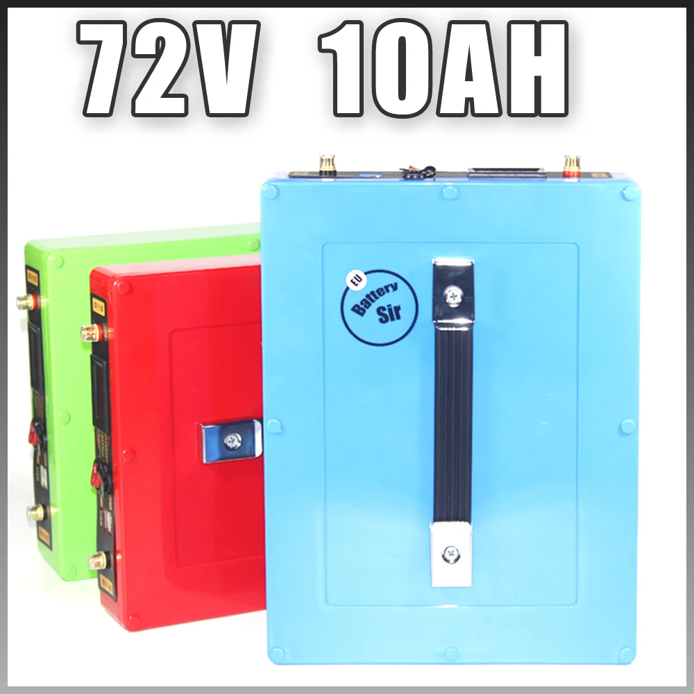 72V 10AH battery pack 1000W ebike e scooter Lithium ion battery 20A BMS and 2A Charger Free EU US customs free