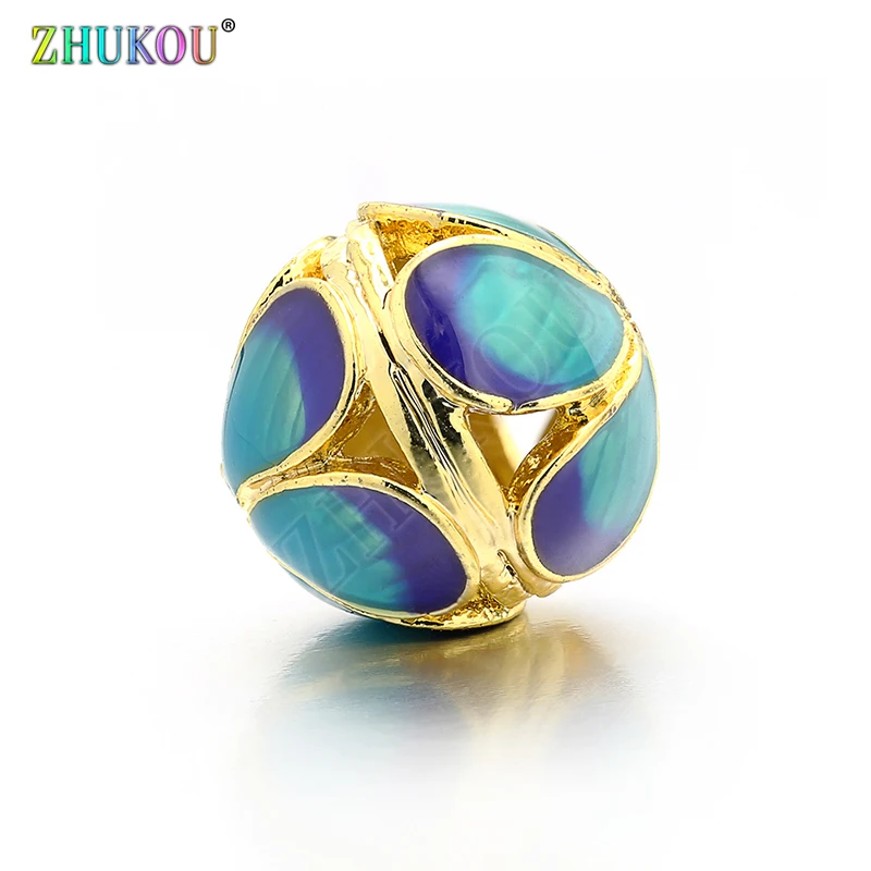 11mm Brass Cubic Zirconia Round Beads for DIY Jewelry Accessories Making, Hole: 1.5mm, Model: MZ1