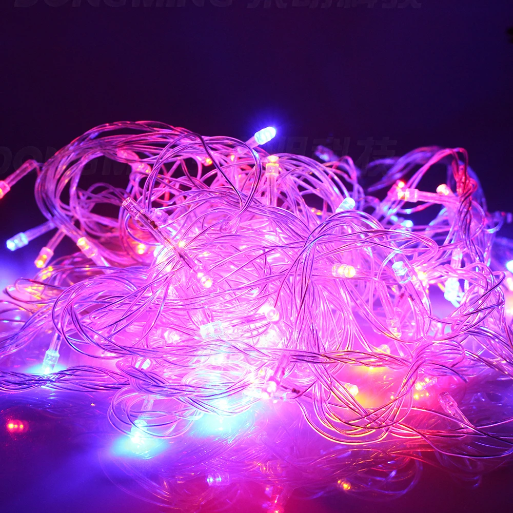 Imagem -02 - Eua Plug Exibe Decoração Festa Corda 110v Branco Fresco Rgb Led Luzes de Natal Luzes de Casamento 10 Peças 200leds 20m