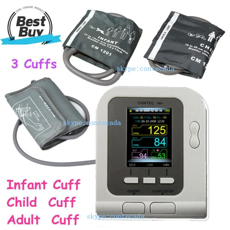 

Digital Blood Pressure Monitor NIBP,Adult+Child+Pediatric+SW,Sphygmomanometer CONTEC08A Portable