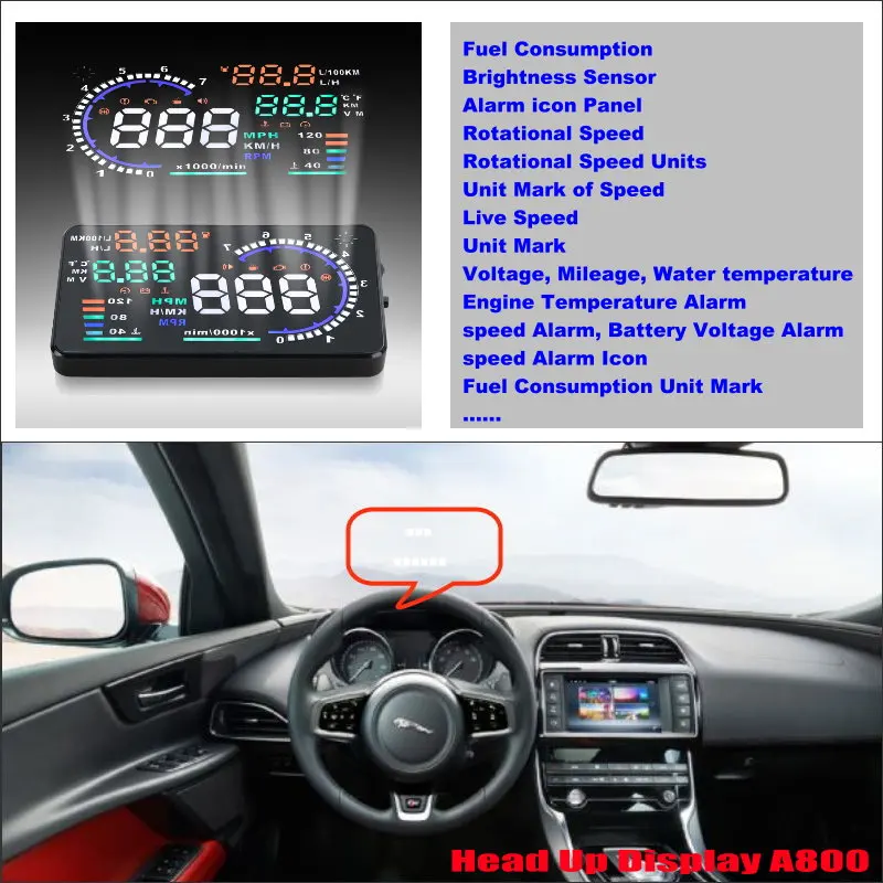 For Jaguar XE/XF/XJ/XJR 2008-2019 Car Accessories OBD HUD AUTO Head Up Display Plug & Play Driving Screen Projector Reflecting