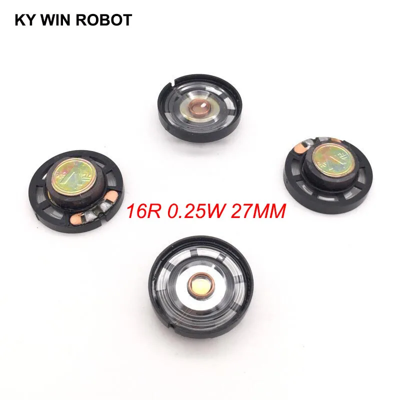 5pcs/lot New Ultra-thin speaker Doorbell horn Toy-car horn 16 ohms 0.25 watt 0.25W 16R speaker Diameter 27MM 2.7CM thickness 9MM