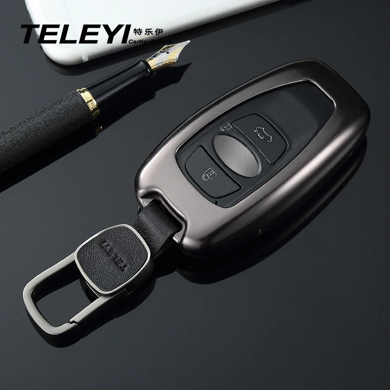 

Luxury Aluminum Alloy Key Shell + Key Chain Protective Case Cover Storage Skin Shell FOR Subaru XV BRZ Forester Outback Legacy