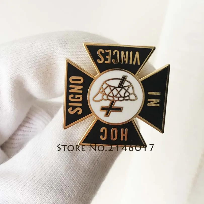 

10pcs Wholesale Malta Cross Knights Templar Commandery Masonic Lapel Pin Free Masons Hard Enamel Brooch Freemasonry Pin Badge